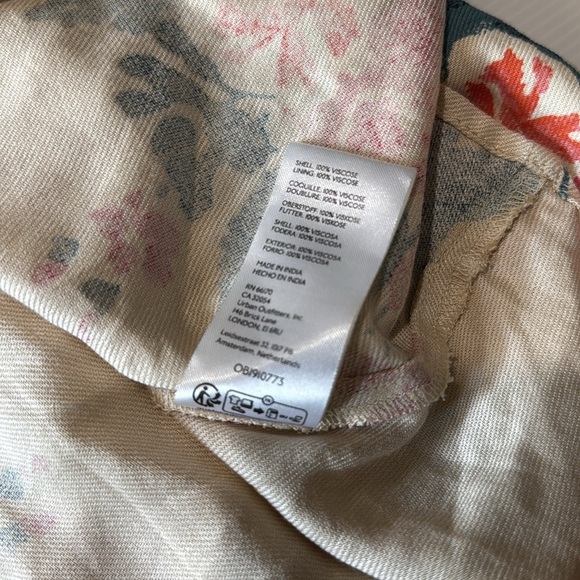 FREE PEOPLE | Francesca Mini Dress Ivory Floral Long Sleeve V-Neck Size XSmall - Picture 11 of 12